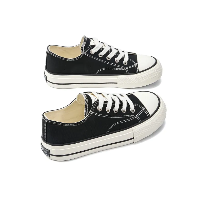 La Chapelle Non slip Lightweight Low Top Canvas Shoes Women's Black-3