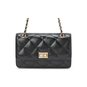 SEM/R Synthetic Leather Shoulder Bag, Crossbody Bag Women's Black/White/Pink