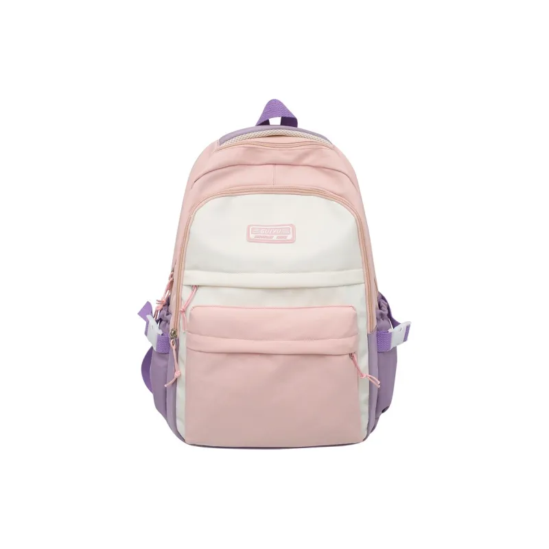WICKBUEN Nylon Backpack Women's Orange Red/Purple/Blue/Black-11