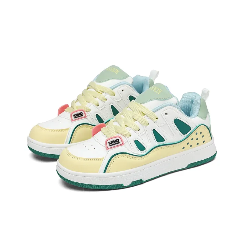 BEN SHERMAN Coverage Slip Resistant Cushioning And Breathable Low Top Skateboard Shoes Unisex Green Yellow-2