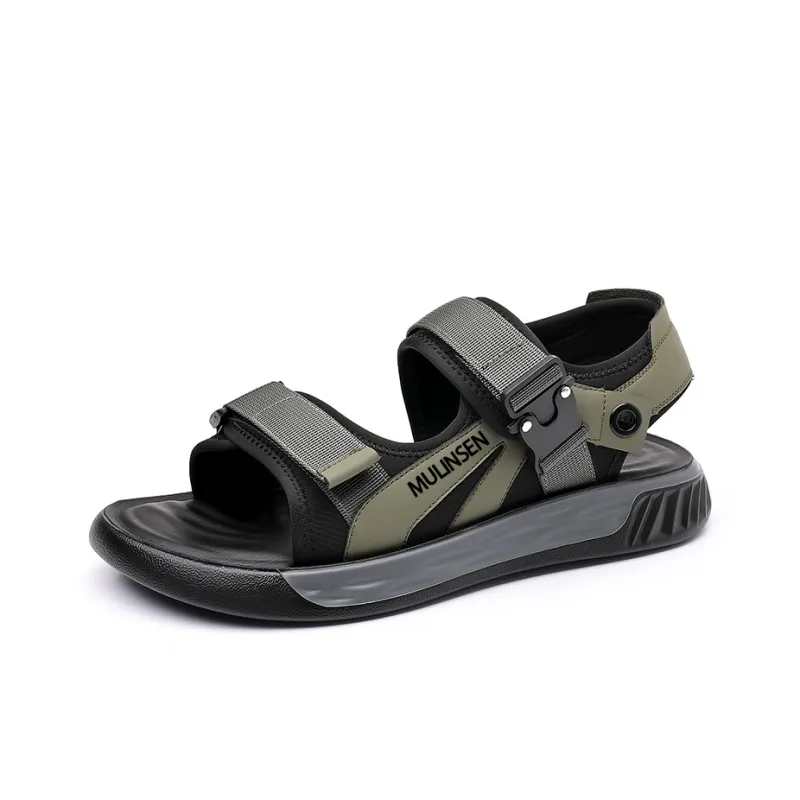 Mulinsen Beach Sandals Men Green Gray-6