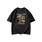 Black-Short-Sleeved-Poster Letter Apricot