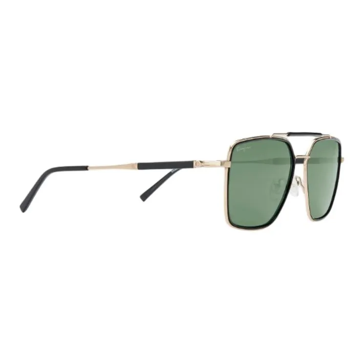 FERRAGAMO Titanium Aviator Sunglasses Men's Gold-1