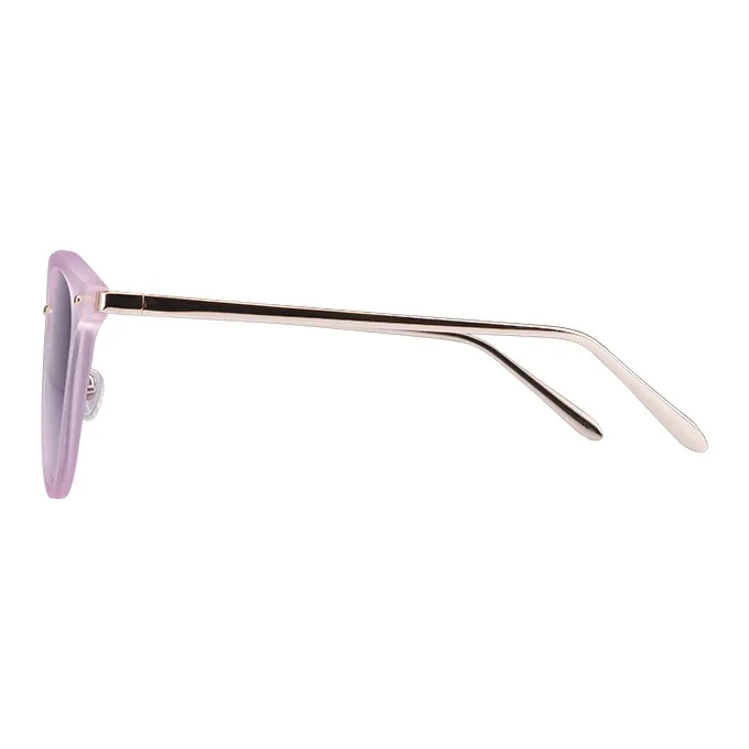 VEGOOS TR/Memory Plastic Metal Round Sunglasses Women's-5