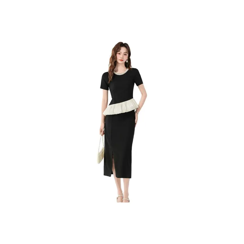 XIANSINIAO Two Piece Skirt Sets Women's Black Set-0