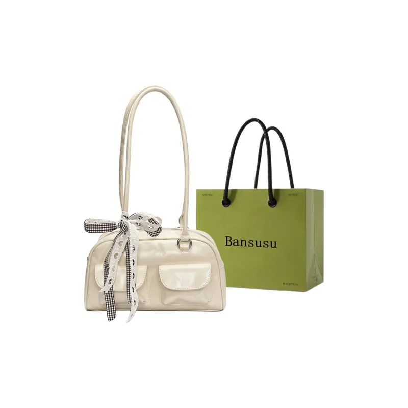 Bansusu PU Bowling Bag, Shoulder Bag Women's White/Black/Blue/Yellow-0
