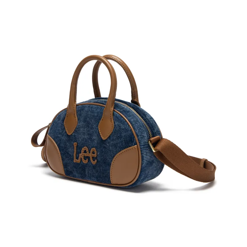 Lee Corduroy With PU Bowling Bags Boston Bag Regular Women's Navy Blue-1