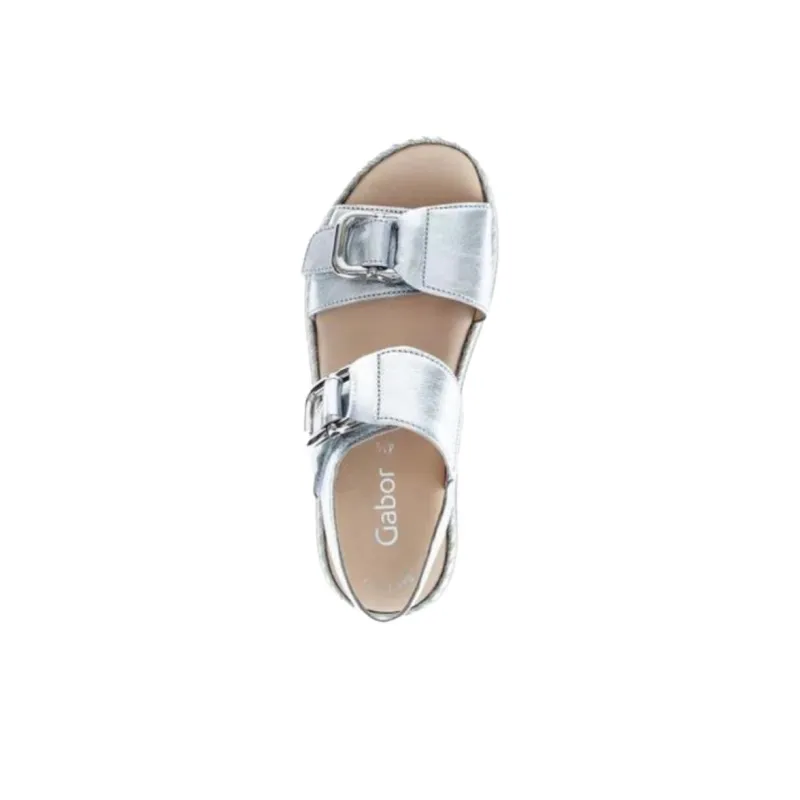 Gabor Fashion One Strap Sandals 5.5cm Women's Silver-3