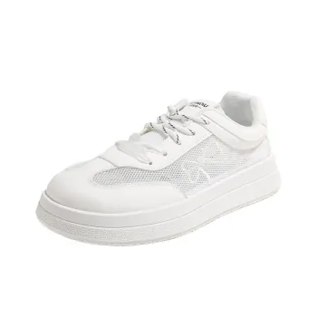 HUANQIU Cushioning Abrasion Resistant Lightweight Low Top Skateboard Shoes Women's White