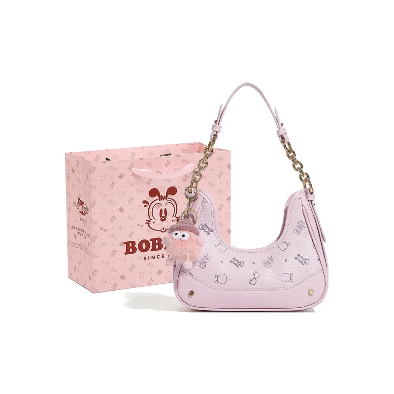 BOBDOG PU Shoulder Bag Women's Pink/Brown-0