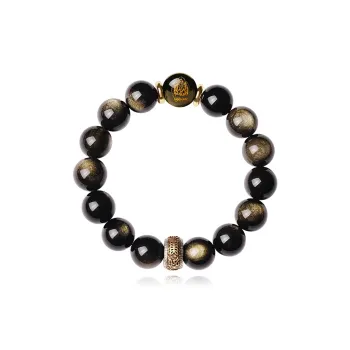 EADDA JEWELRY Natural Obsidian Bracelets Unisex
