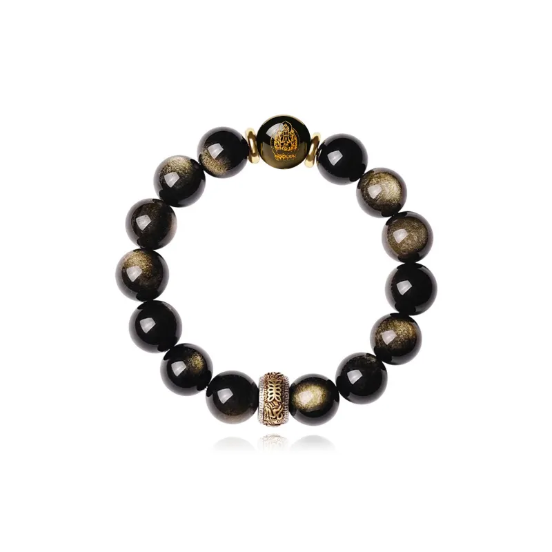 EADDA JEWELRY Natural Obsidian Bracelets Unisex-0