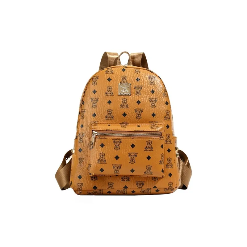 TOUTSEUL YOLO PU Backpack Women's White/Black/Brown-11