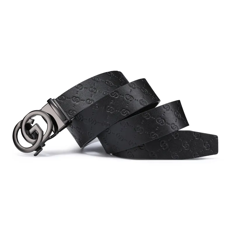 Cheekkiss Business Casual Top Grain Cow Leather Belts Men's 3.5cm Automatic Buckle Belt-6