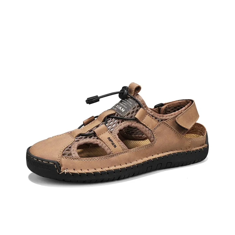 AIPSEN Anti Slip Wear Resistant River Trekking Shoes Men's Brown-1
