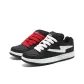 Mismatched Pitch Black White Red Shoelace