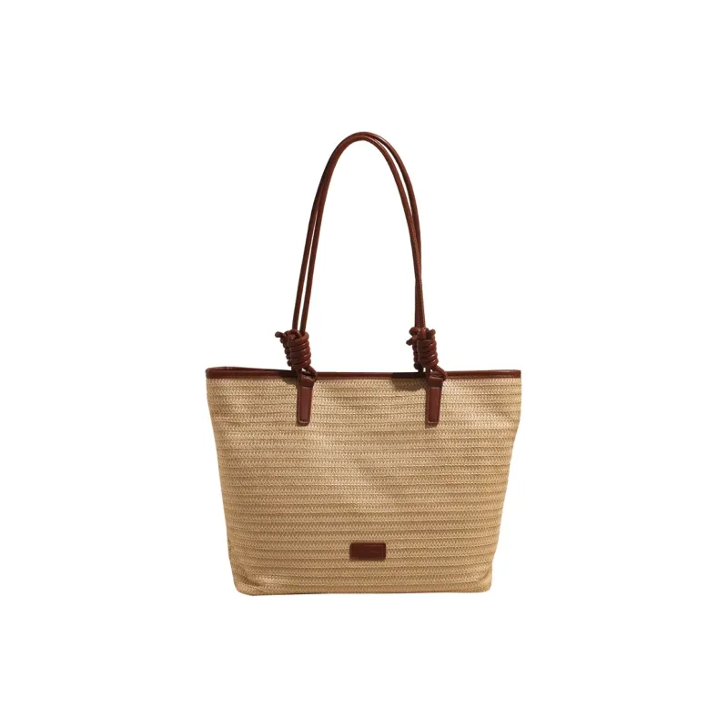 Kewuku Straw Woven Tote Bag, Shopping Bag, Shoulder Bag Unisex Multicolor-12