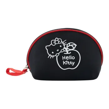 Sanrio Hello Kitty Fabric Makeup Bag Medium Size Women's Black