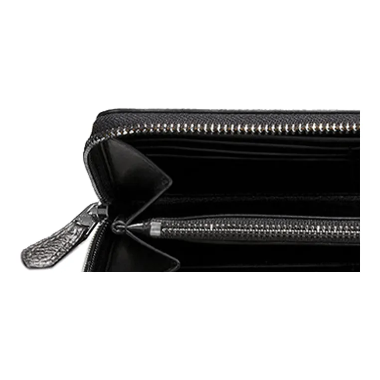 COACH Accordion Zip Pebbled Leather Wallet Small Size Women's Graphite-3