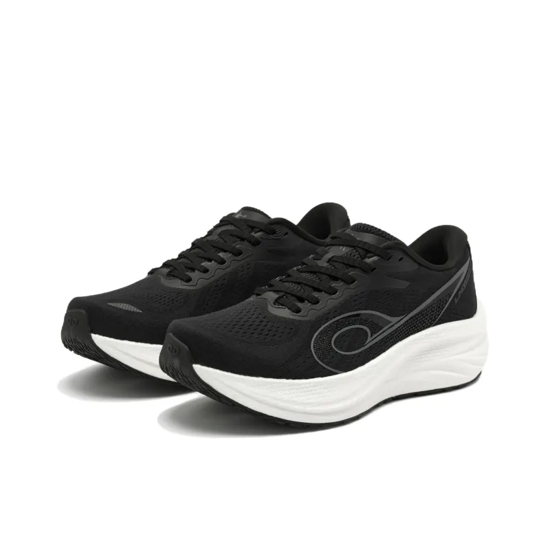 QIAODAN Cushioning, Slip Resistant, And Abrasion Resistant Low Top Casual Running Shoes Men's Black Lightning Gray-2