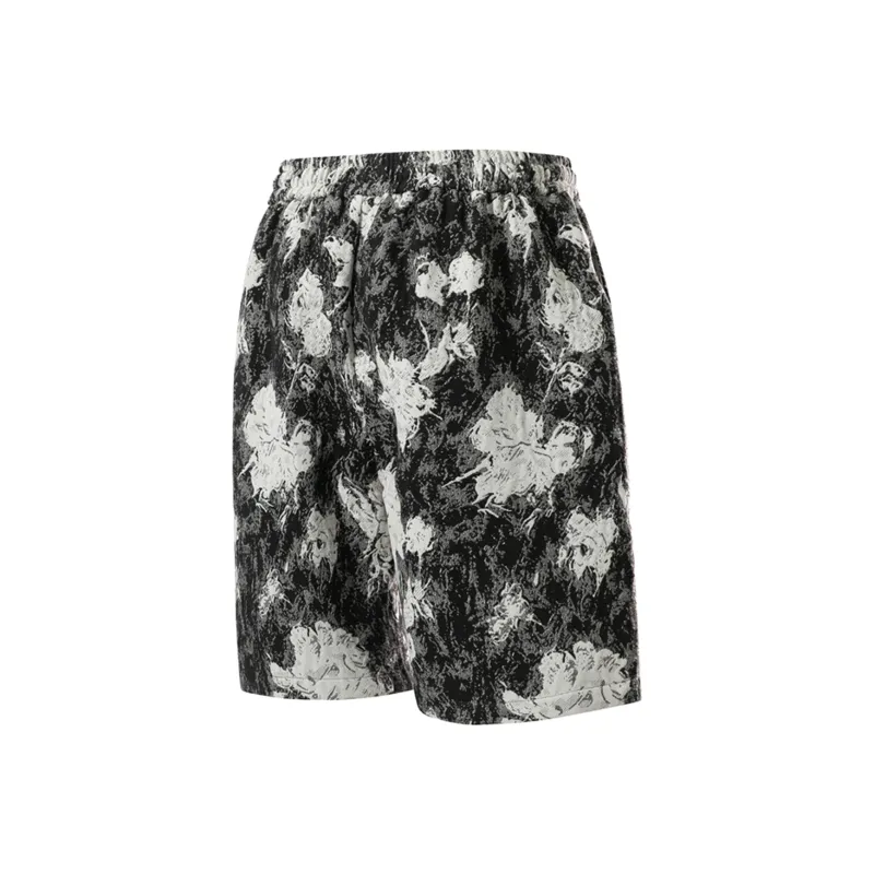 Jeep Casual Shorts Unisex Black Floral-1
