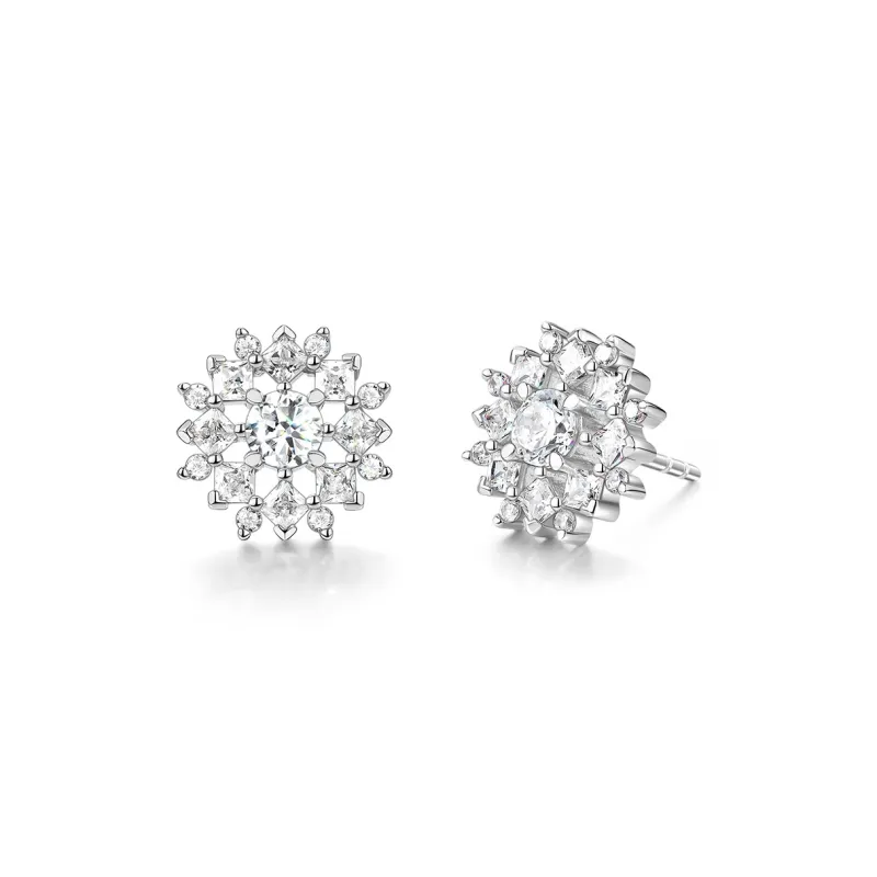 FANCI S925 Silver Stud Earrings Women's-0