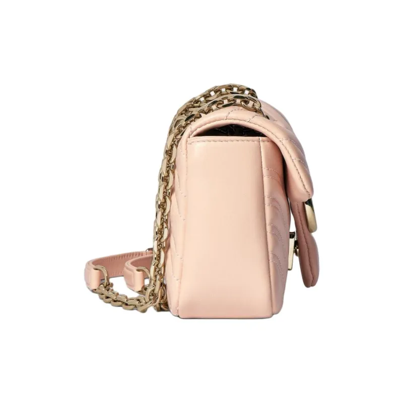 GUCCI GG Marmont Lambskin Shoulder Bag Trumpets Women's Light Pink-2