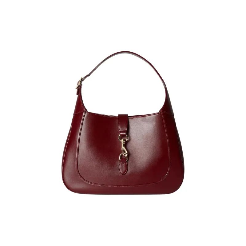 GUCCI Jackie Leather Handbag Medium Size Women's Red-0