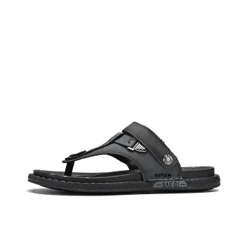 AIPSEN Rubber Sole Flip Flops Men's Gray