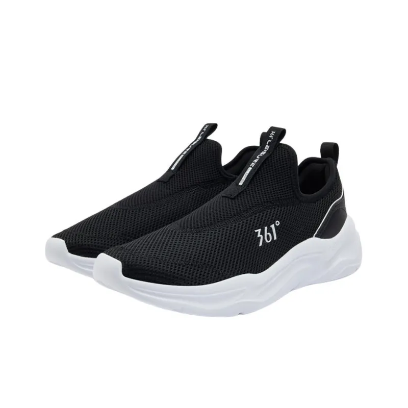 361° Abrasion Resistant Slip Resistant Coverage Low Top Casual Shoes Men's Black White-2