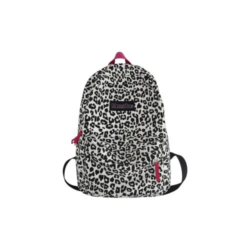 Meow In The Grass Canvas Backpack Women's Leopard Print/Milk Texture