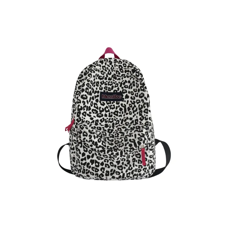 Meow In The Grass Canvas Backpack Women's Leopard Print/Milk Texture-0