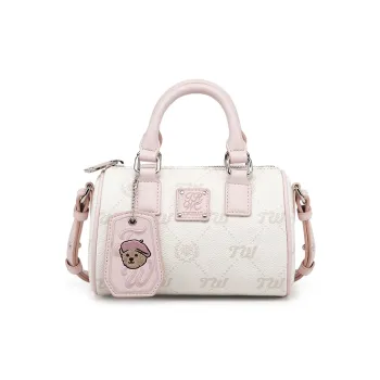 Teenie Weenie PU Boston Bag, Pillow, Crossbody Bag, Handbag Women's Energetic Pink