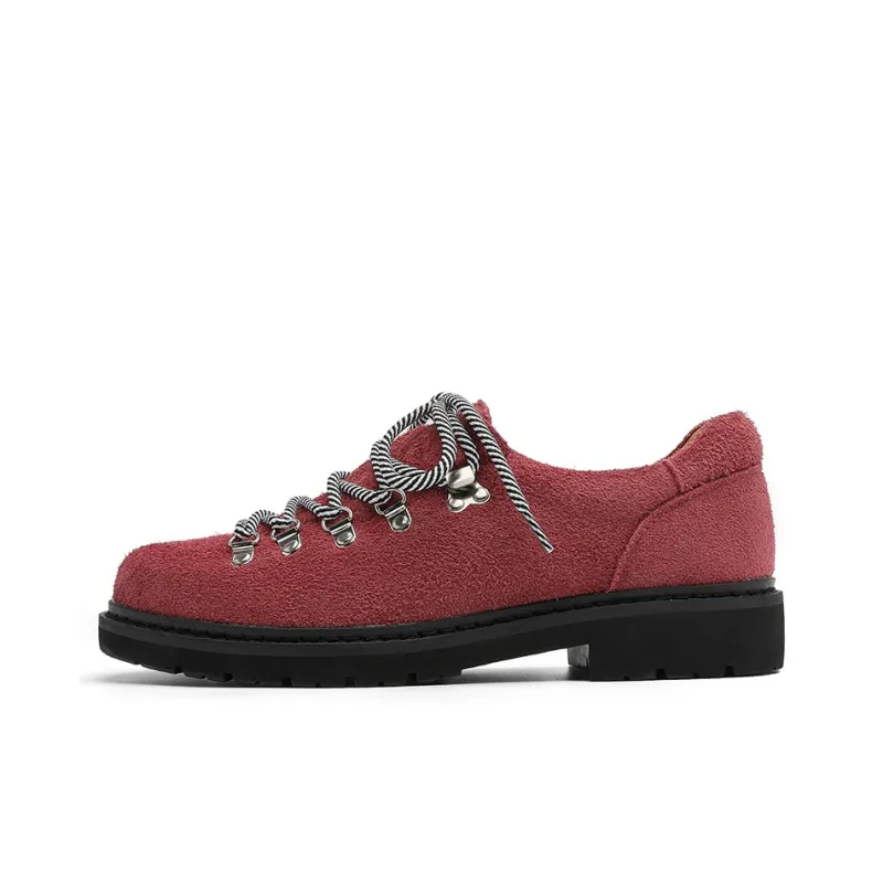 WEISHIBANGWEI Casual Shoes Unisex Long Fuzzy Red-0