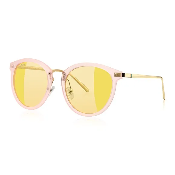 VEGOOS TR/Memory Plastic Metal Round Sunglasses Women's-6