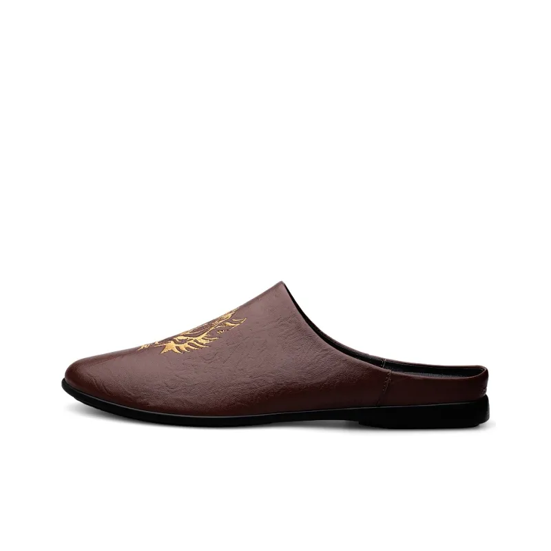 British Knights Rubber Sole Slip Resistant Closed Toe Slippers Men's Brown-0
