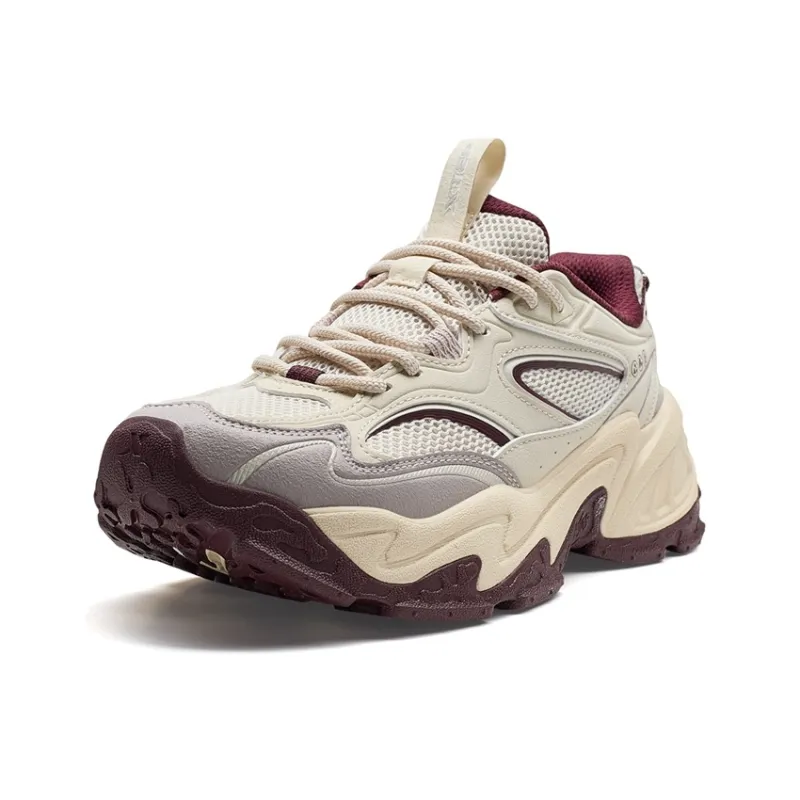 XTEP Tundra Height Increasing Abrasion Resistant Waterproof Low Top Casual Shoes Women's Tea White Gray-1