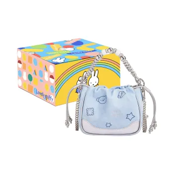 Miffy Synthetic Leather Shoulder Bag, Crossbody Bag, Handbag Women's Denim Blue/White