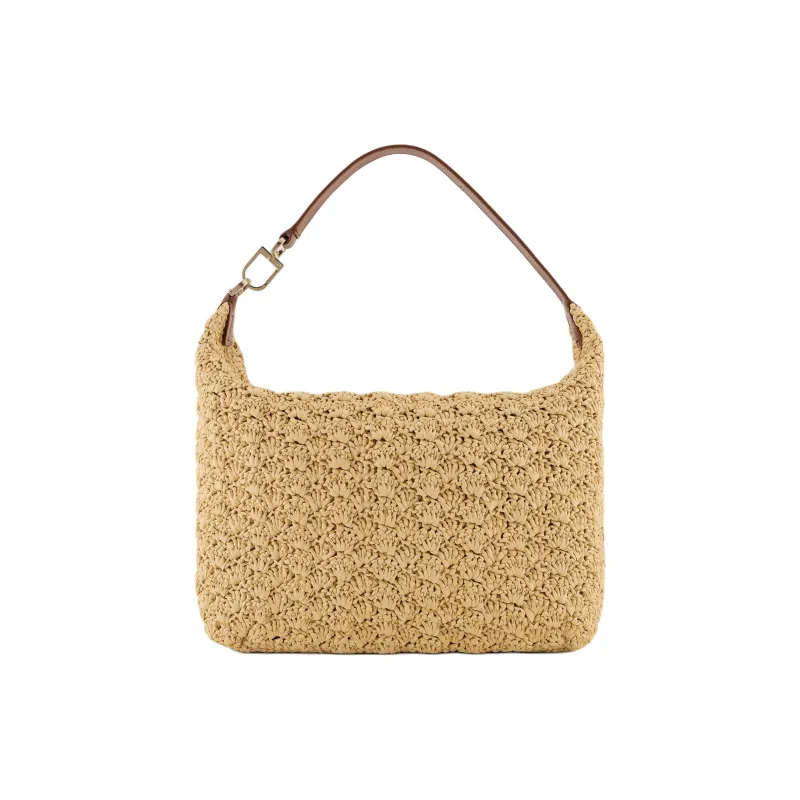 AMANI Coconut Coir With Leather Portable Crossbody Bag, Shoulder Bag Tubas Women's Beige-3