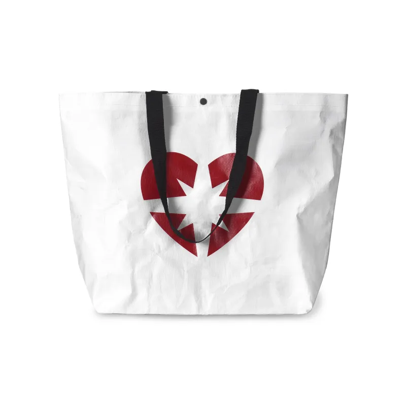 TURN UP Polypropylene Pp Woven Bag Tote Handbag Regular Unisex White-1