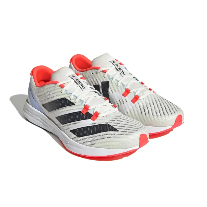 Adidas Adizero RC 5 Anti Slip Wear Resistant Low Top Casual Running Shoes Unisex White Red-2