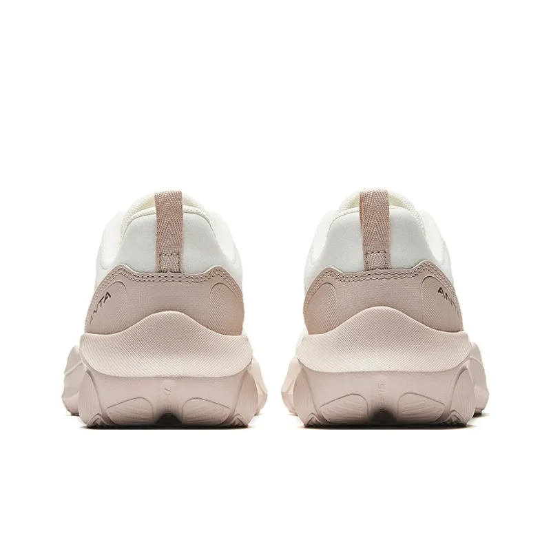 Anta Cushioning And Breathable Low Top Casual Running Shoes Women's White Pink-3