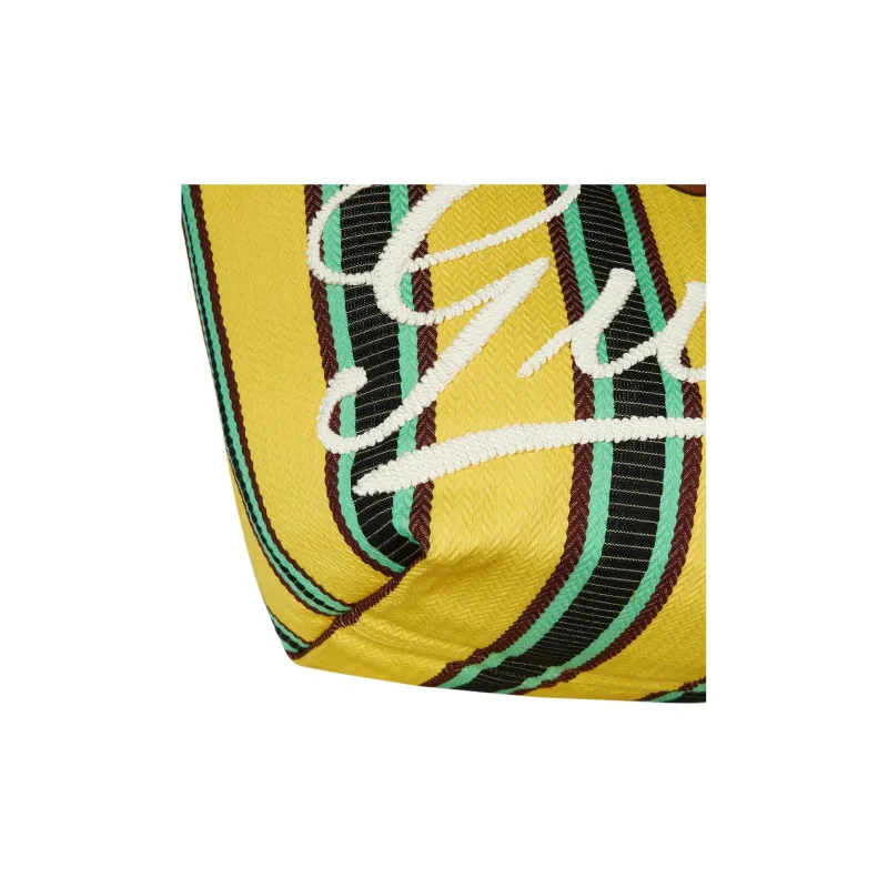 GUCCI Cotton Fabric Tote Bag, Shopping Bag, Handbag, Shoulder Bag Medium Size Men's Yellow-6