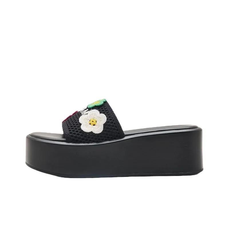 MARC JACOBS The Daisy Crochet Platform Slides Women's-0