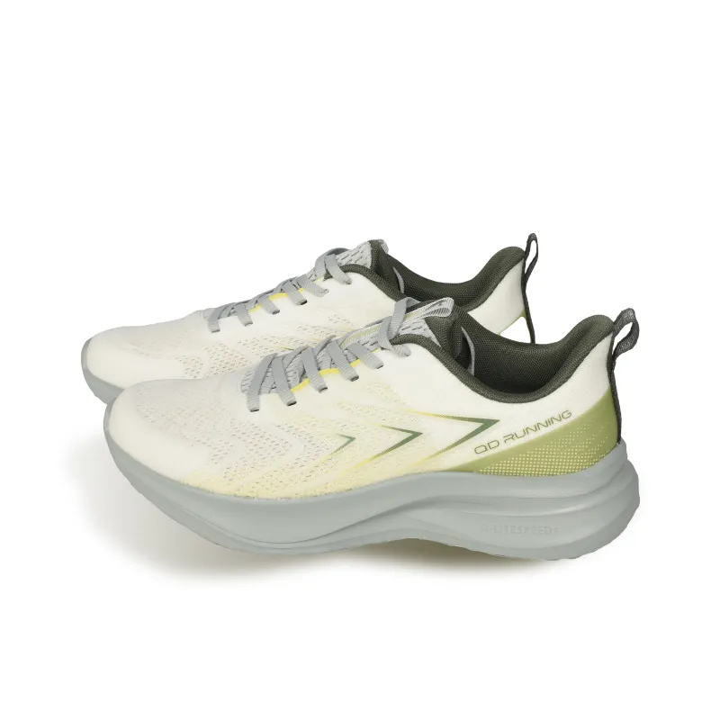 QIAODAN Abrasion Resistant Slip Resistant Low Top Casual Running Shoes Men's Ivory Light Mist Green-2