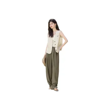 XWI Vests Women's Linen Gray Khaki
