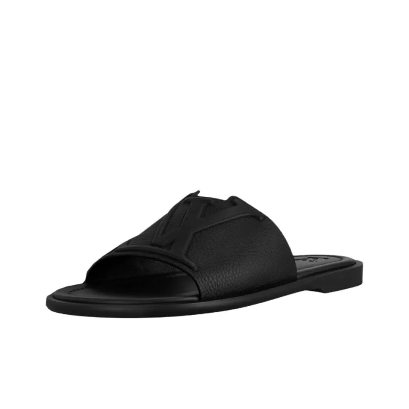 LOUIS VUITTON Slip Resistant Slide Slippers Men's Black-0