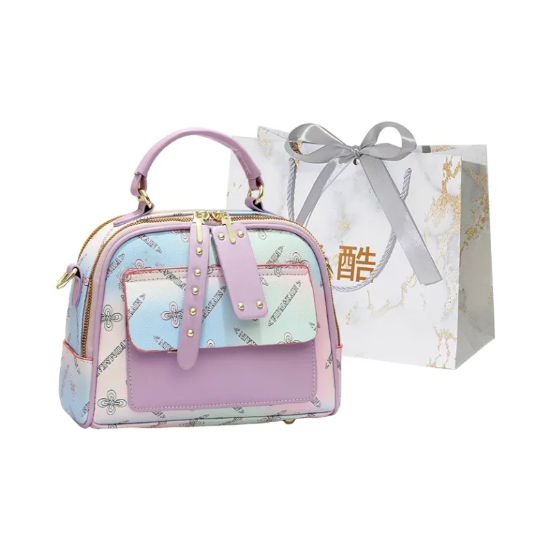 Cool PU One Shoulder Handbag Women's Multicolor-8