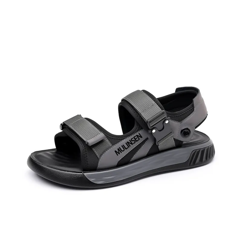 Mulinsen Beach Sandals Men Green Gray-0