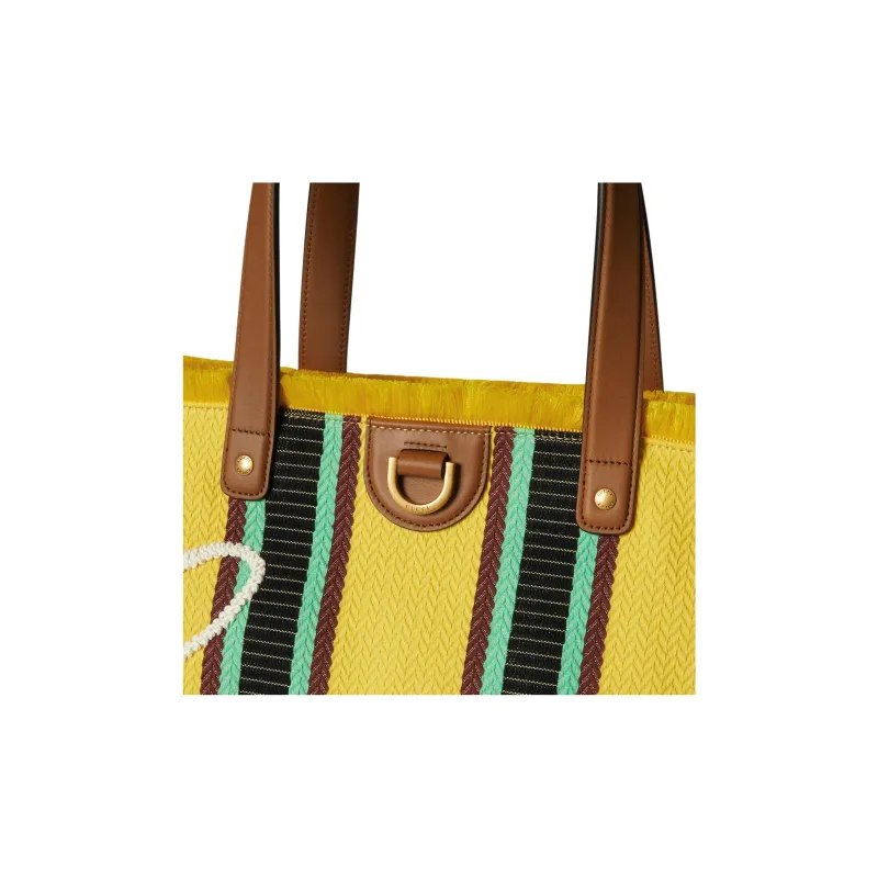 GUCCI Cotton Fabric Tote Bag, Shopping Bag, Handbag, Shoulder Bag Medium Size Men's Yellow-5